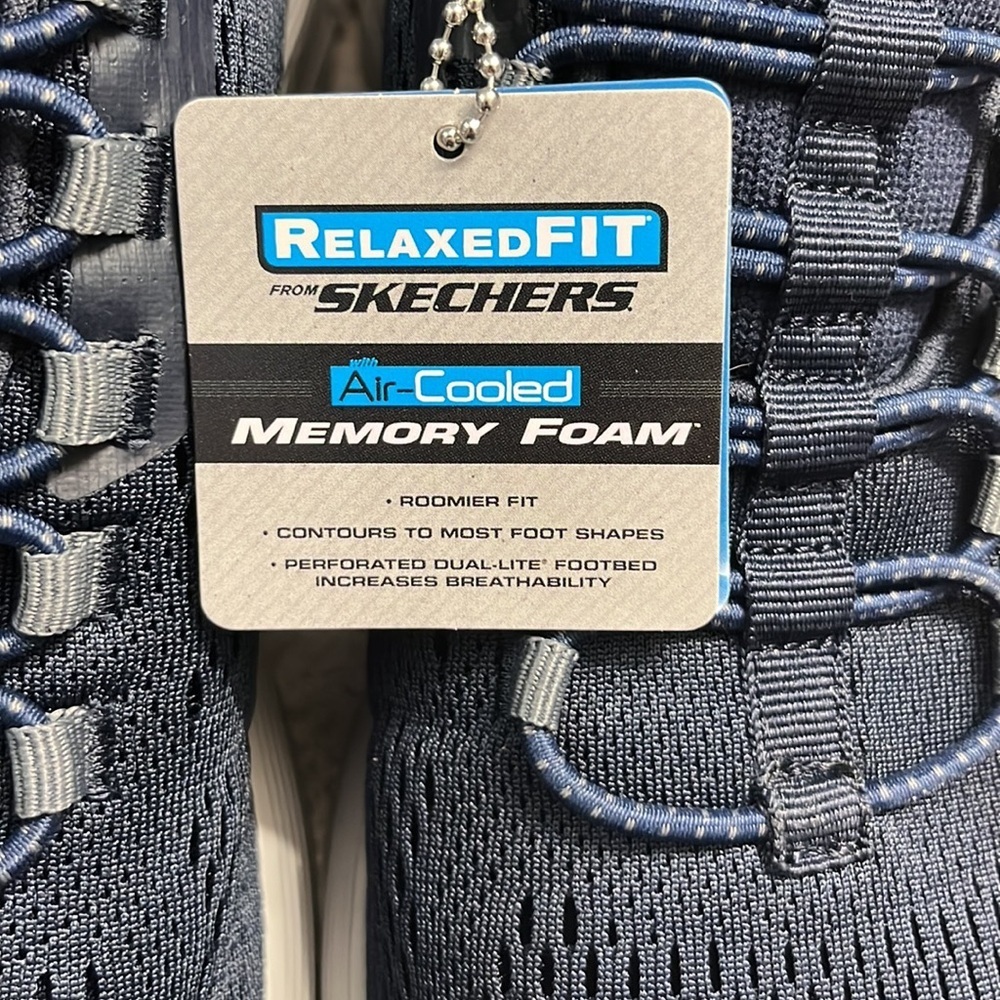 NWT Skechers Relaxed Fit sneakers Navy Blue Pair #2 - Picture 2 of 9
